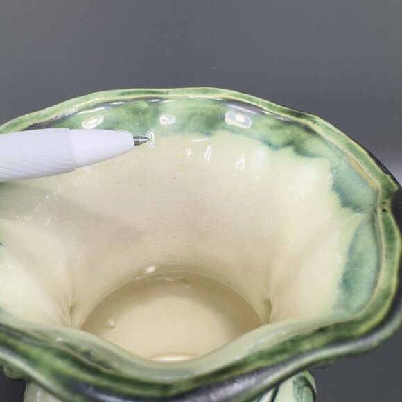 Vintage Japanese Ceramic Vase With Handles Vessel With Majolica Floral Pattern - Picture 4 of 16